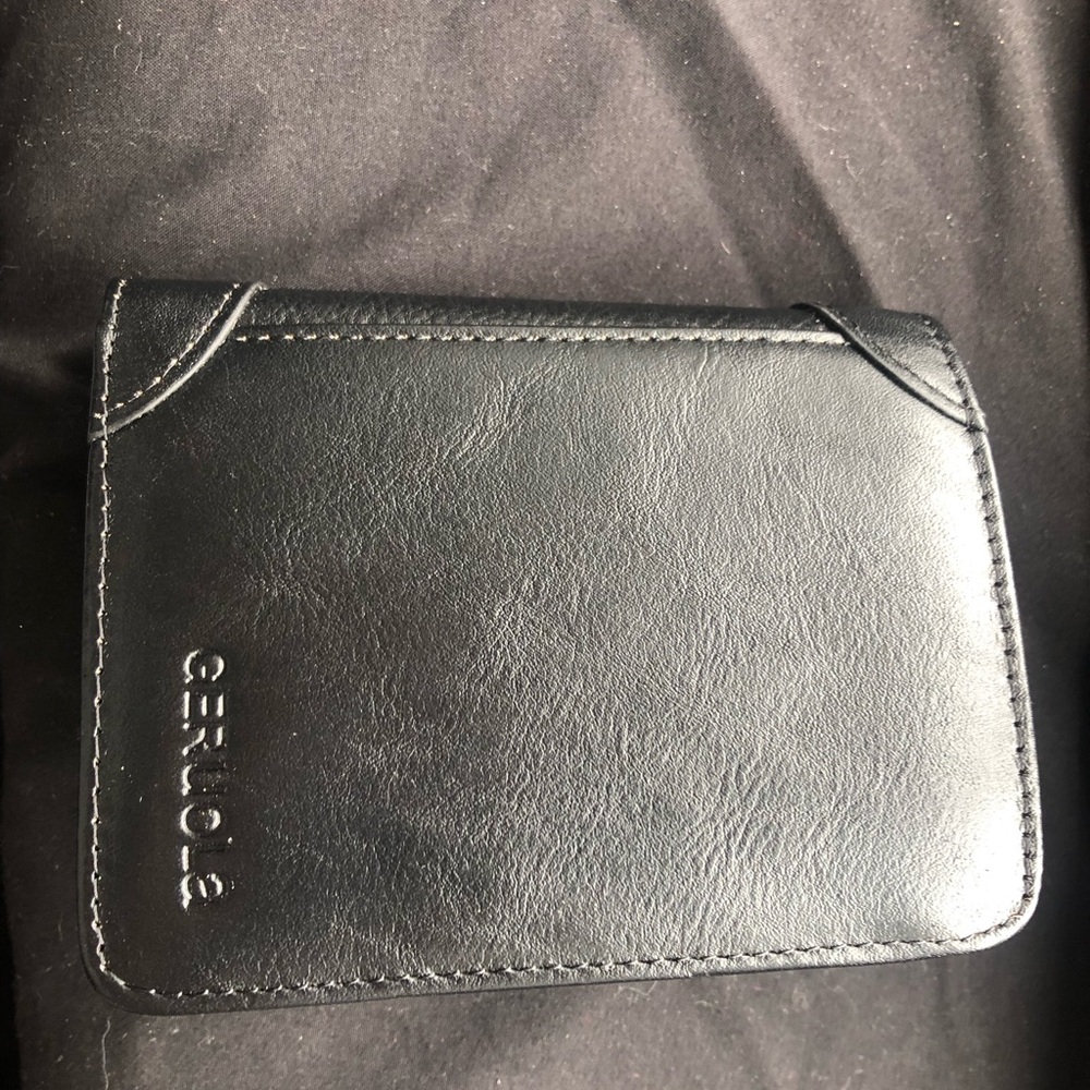 Black Leather Wallet RFID Blocking